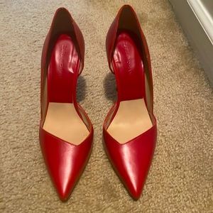 Red Pointed Toe Geometric Zara Pumps